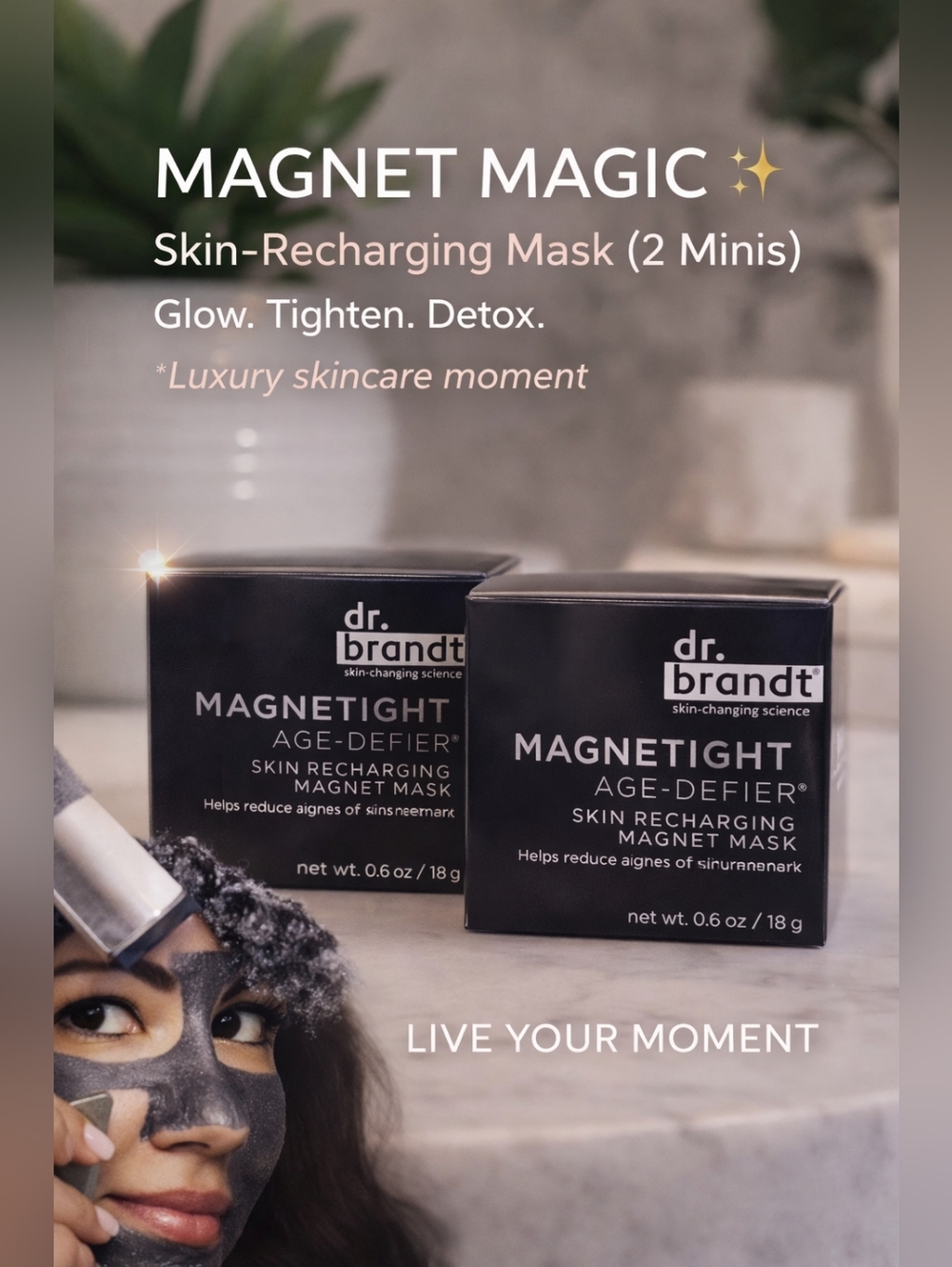 Dr. Brandt Magnetight Age-Defier Magnetic Mask 0.6 oz  (2 Mini Travel Size Set)